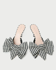 Loeffler Randall / Margot Black/White Gingham Bow Mule