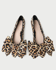 Loeffler Randall / Noa Leopard Jersey Bow Flat