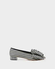 Loeffler Randall / Noa Black/White Gingham Bow Flat