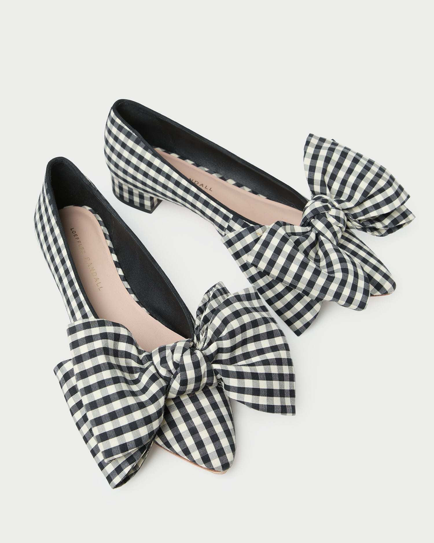 Loeffler Randall / Noa Black/White Gingham Bow Flat