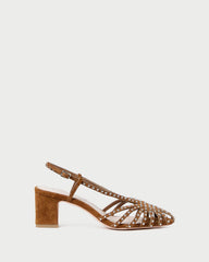 Loeffler Randall / Priscilla Cacao/Silver Suede Heeled Sandal