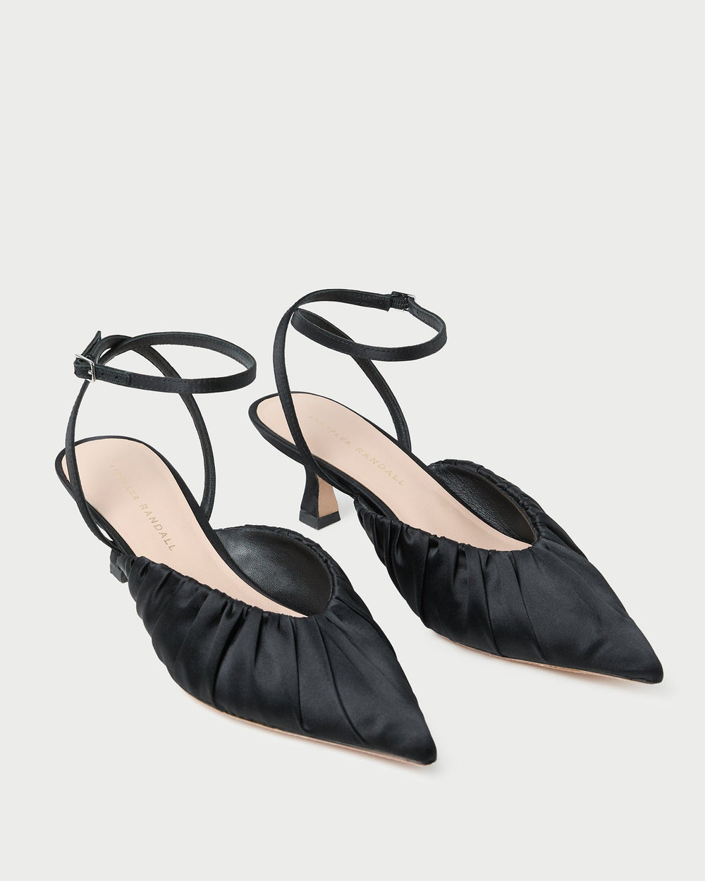 Loeffler Randall / Rio Black Satin Kitten Heel