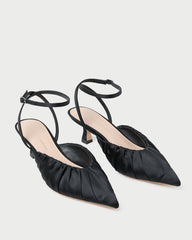 Loeffler Randall / Rio Black Satin Kitten Heel