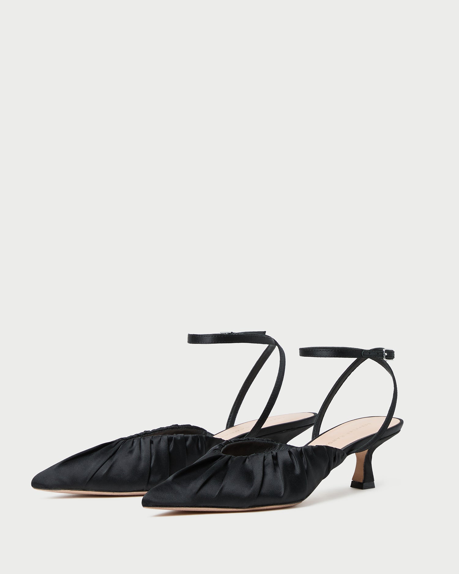 Loeffler Randall / Rio Black Satin Kitten Heel