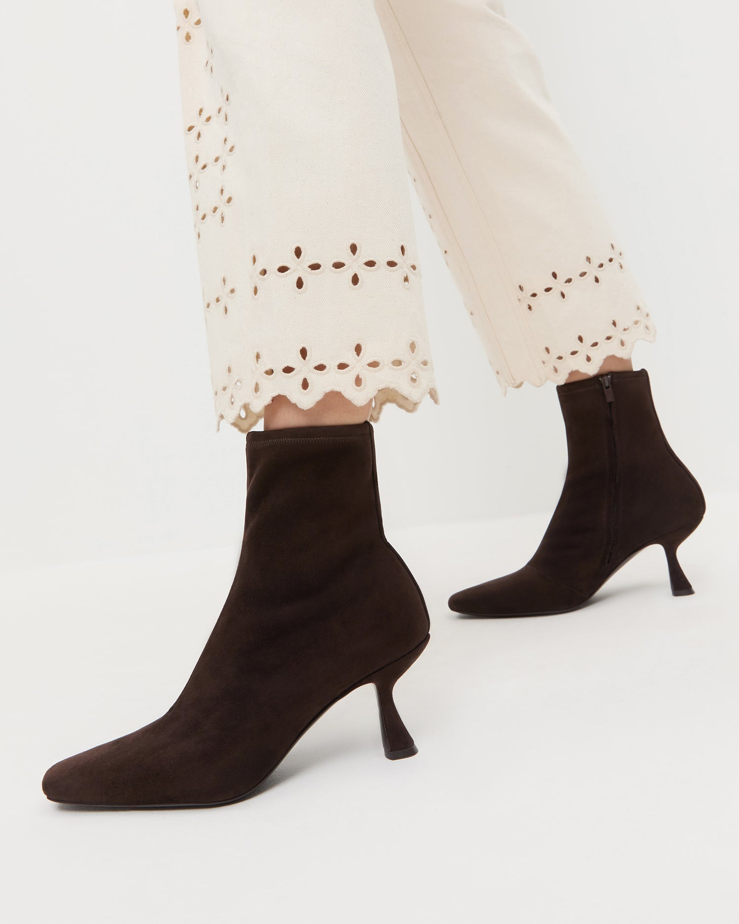 Loeffler Randall / Thandy Brown Suede Curved Heel Bootie