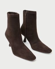 Loeffler Randall / Thandy Brown Suede Curved Heel Bootie