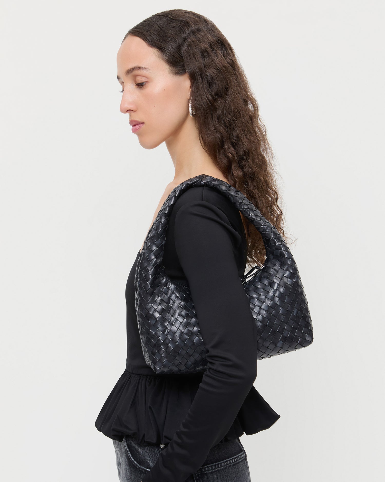 Loeffler Randall / Mercer Black Woven Shoulder Bag