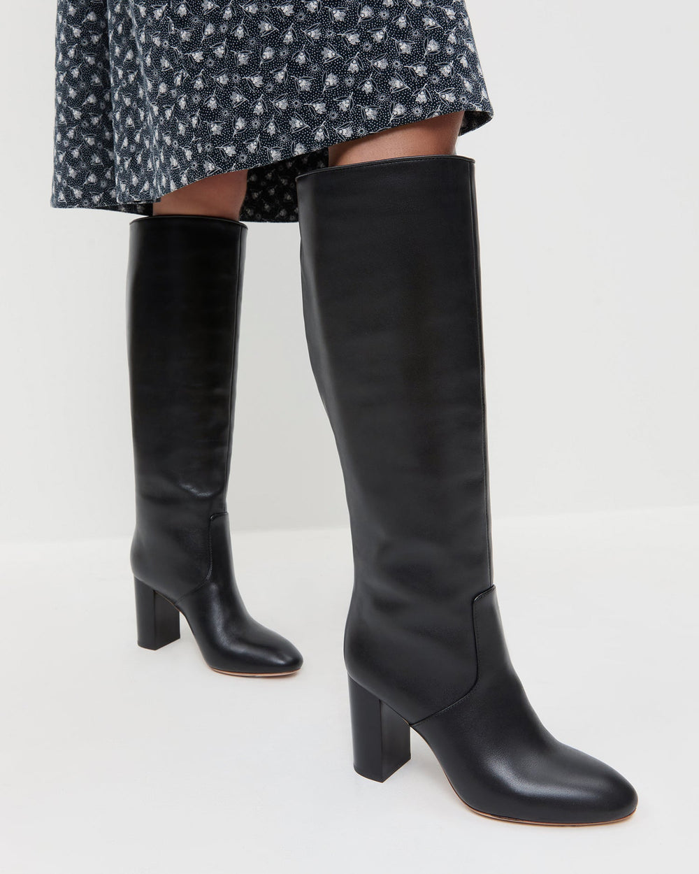 Loeffler Randall / Goldy Black Wide-Calf Boot