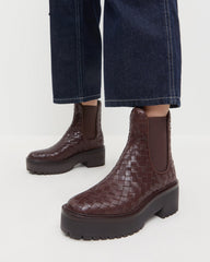 Loeffler Randall / Reggie Espresso Woven Chelsea Boot