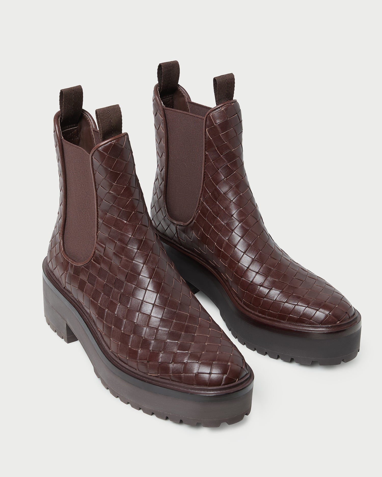 Loeffler Randall / Reggie Espresso Woven Chelsea Boot