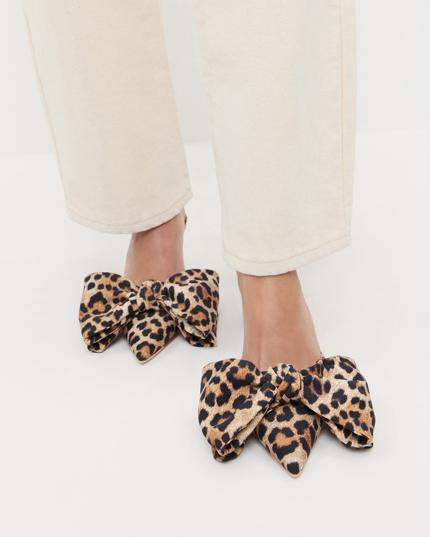 Loeffler Randall / Margot Leopard Jersey Bow Mule